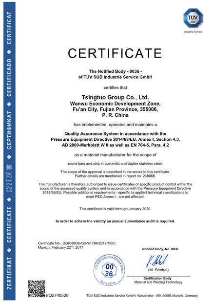 Trung Quốc Ningbo Juye Metal Technology co.,ltd Chứng chỉ