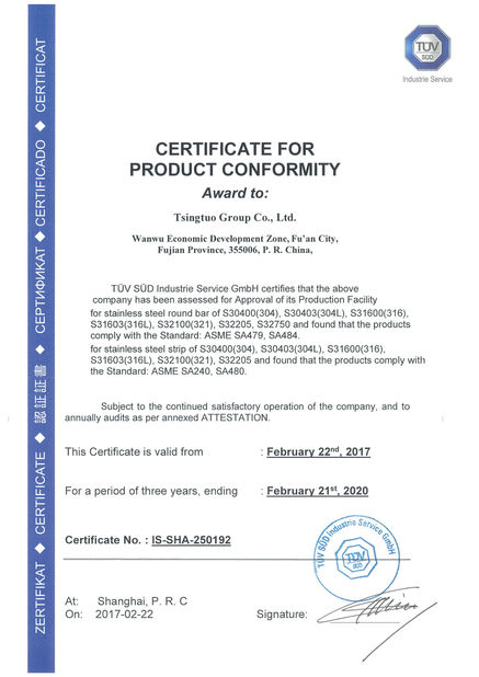 Trung Quốc Ningbo Juye Metal Technology co.,ltd Chứng chỉ